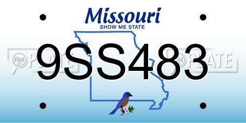 9SS483 Missouri License Plate