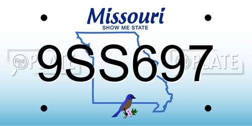 9SS697 Missouri License Plate