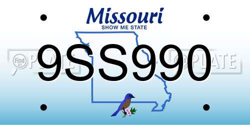9SS990 Missouri License Plate
