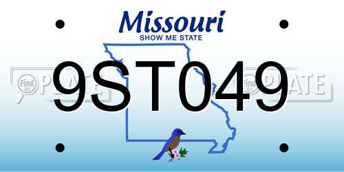 9ST049 Missouri License Plate