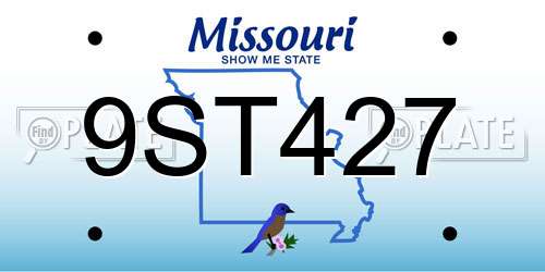 9ST427 Missouri License Plate