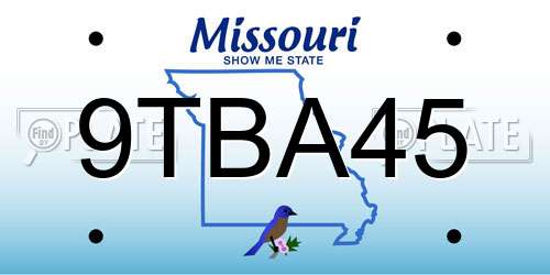 9TBA45 Missouri License Plate