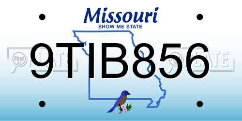 9TIB856 Missouri License Plate
