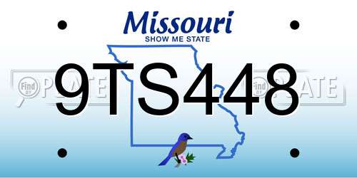 9TS448 Missouri License Plate
