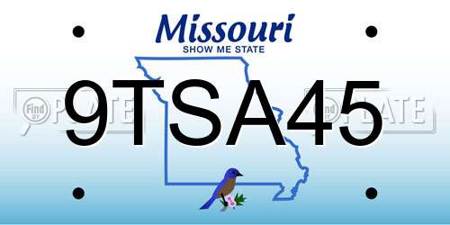 9TSA45 Missouri License Plate
