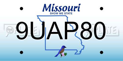 9UAP80 Missouri License Plate