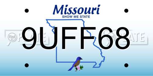 9UFF68 Missouri License Plate