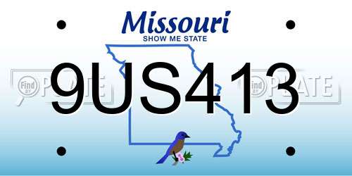 9US413 Missouri License Plate