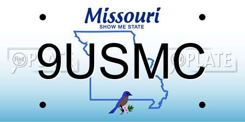 9USMC Missouri License Plate