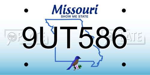 9UT586 Missouri License Plate