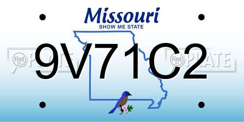 9V71C2 Missouri License Plate
