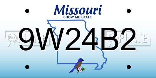 9W24B2 Missouri License Plate