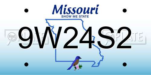 9W24S2 Missouri License Plate