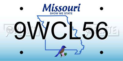 9WCL56 Missouri License Plate