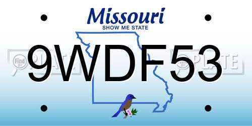 9WDF53 Missouri License Plate