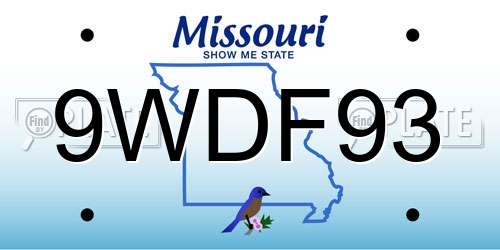 9WDF93 Missouri License Plate