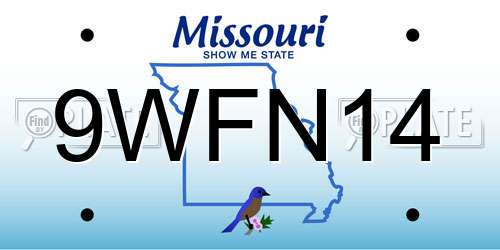 9WFN14 Missouri License Plate
