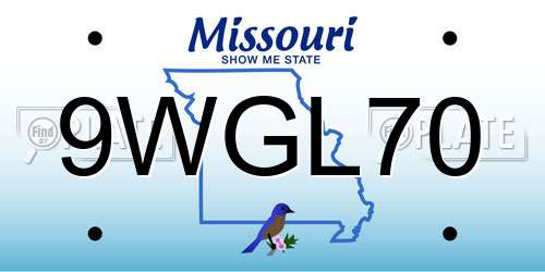 9WGL70 Missouri License Plate