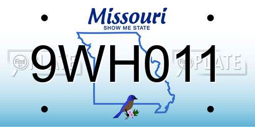 9WH011 Missouri License Plate
