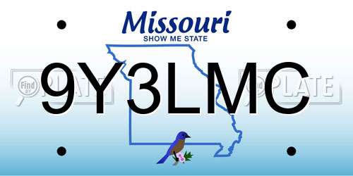 9Y3LMC Missouri License Plate