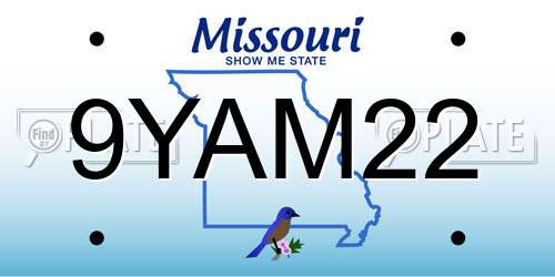 9YAM22 Missouri License Plate