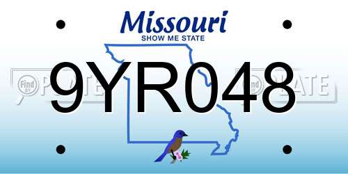 9YR048 Missouri License Plate
