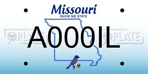 A000IL Missouri License Plate