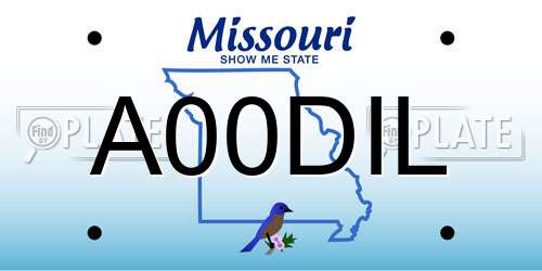 A00DIL Missouri License Plate