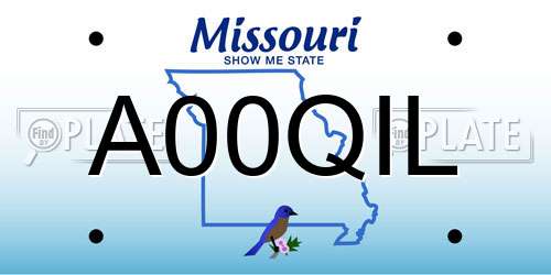 A00QIL Missouri License Plate