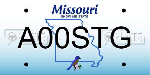 A00STG Missouri License Plate