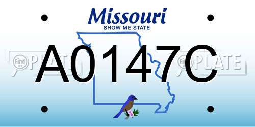 A0147C Missouri License Plate