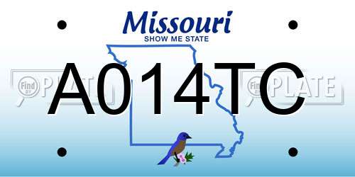 A014TC Missouri License Plate