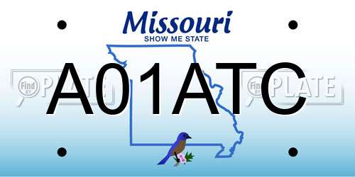 A01ATC Missouri License Plate