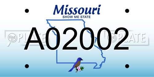 A02002 Missouri License Plate