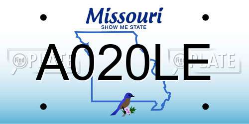 A020LE Missouri License Plate