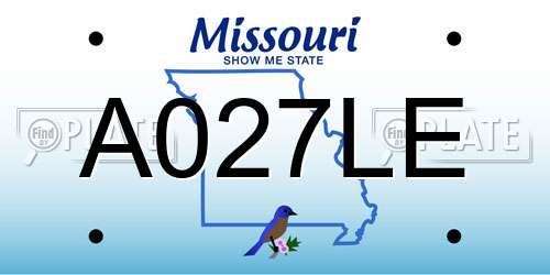 A027LE Missouri License Plate