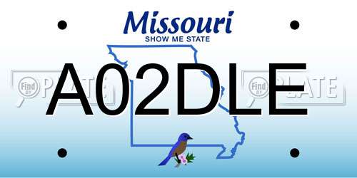 A02DLE Missouri License Plate