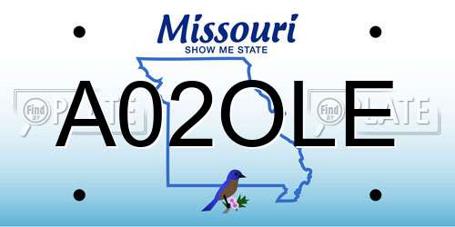 A02OLE Missouri License Plate