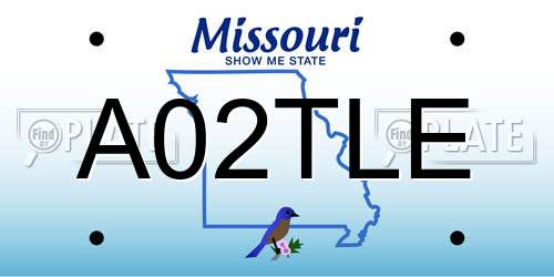 A02TLE Missouri License Plate
