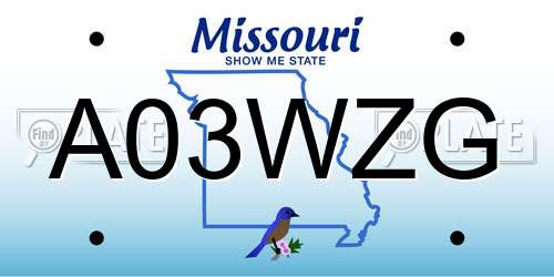 A03WZG Missouri License Plate