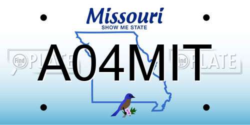 A04MIT Missouri License Plate