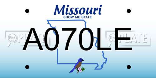 A070LE Missouri License Plate