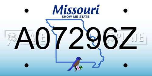 A07296Z Missouri License Plate