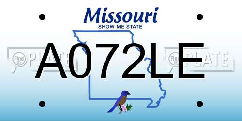 A072LE Missouri License Plate
