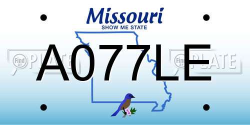 A077LE Missouri License Plate