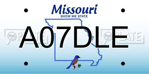 A07DLE Missouri License Plate