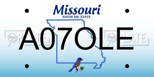 A07OLE Missouri License Plate