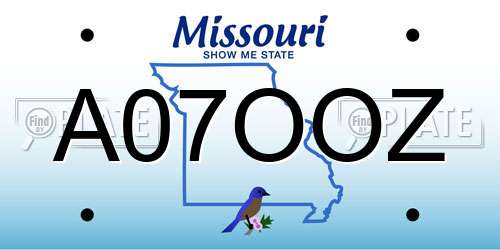 A07OOZ Missouri License Plate