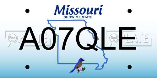 A07QLE Missouri License Plate