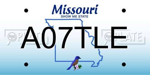 A07TLE Missouri License Plate